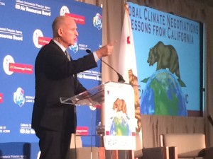 Gov Brown: "the dark shadow of prosperity is climate change"