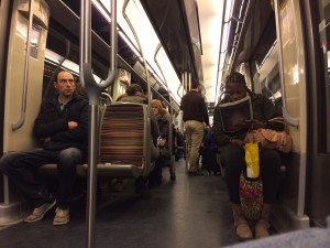 A rare uncrowded Metro train.