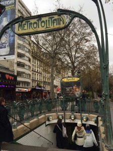 Typical Metro entrance, this one by the Moulin Rouge.